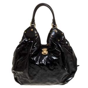Pre Owned Louis Vuitton Black Mahina Patent Leather Limited Edition Surya XL Bag