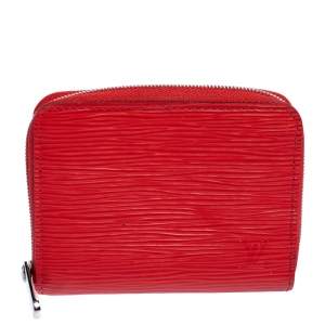 مملوكة مسبقًا Louis Vuitton Coquelicot Epi Leather Zippy Coin Wallet