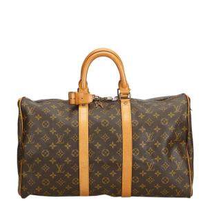 Pre Owned Louis Vuitton Monogram Canvas Large Keepall 45 Duffel Bags