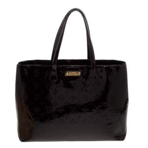 Pre Owned Louis Vuitton Amarante Monogram Vernis Wilshire MM Bag