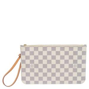 Louis Vuitton Damier Azur Canvas Neverfull Zipped Clutch 