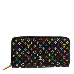 مملوكة مسبقًا Louis Vuitton Black Multicolore Monogram Canvas Zippy Wallet