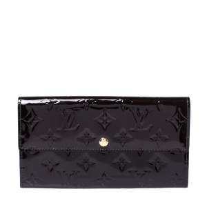 Pre Owned محفظة لوى فيتون فيرنيه سارة مونوغرامية عنابية