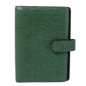 Louis Vuitton Borneo Green Epi Leather Small Ring Agenda Cover