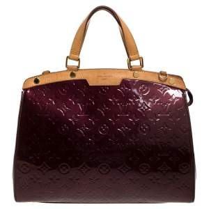 Pre Owned Louis Vuitton Amarante Monogram Vernis Brea GM Bag