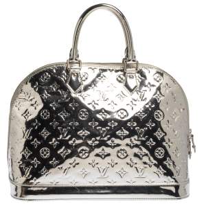 Pre Owned Louis Vuitton Silver Monogram Miroir Limited Edition Alma MM Bag