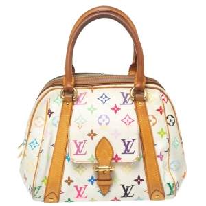 Pre Owned Louis Vuitton White Monogram Multicolore Canvas Priscilla Bag