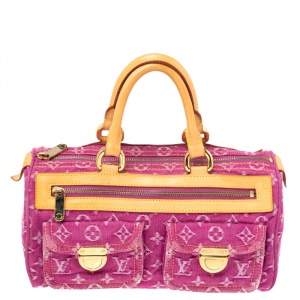 مملوكة مسبقًا Louis Vuitton Fuchsia Monogram Denim Neo Speedy Bag