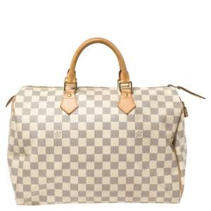 مملوكة مسبقًا حقيبة لوي فيتون "سبيدي 35" كانفاس دامييه أزرق سماوي