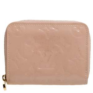 مملوكة مسبقًا Louis Vuitton Rose Florentine Monogram Vernis Zippy Coin Purse