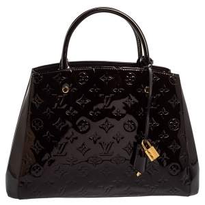 Pre Owned Louis Vuitton Amarante Monogram Vernis Montaigne MM Bag
