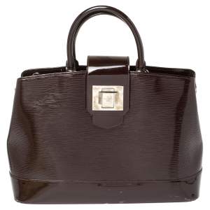 Pre Owned Louis Vuitton Plum Electric Epi Leather Mirabeau GM Bag