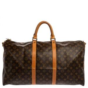 Pre Owned Louis Vuitton Monogram Canvas Keepall Bandouliere 55 Bag