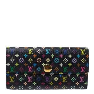 مملوكة مسبقًا Louis Vuitton Black Multicolor Monogram Sarah Wallet