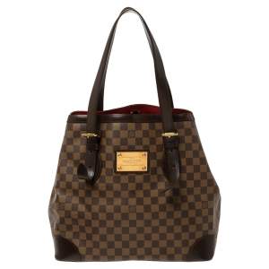 Pre Owned حقيبة لوي فيتون هامبستيد كانفاس دامييه أيبين كبيرة