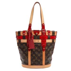 Pre Owned Louis Vuitton Red Monogram Canvas and Leather Limited Edition Rubis Neo Bucket Bag