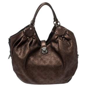 Pre Owned Louis Vuitton Metallic Mordore Monogram Mahina Leather Surya XL Bag