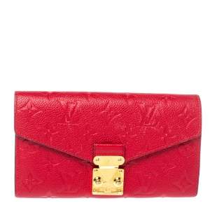 مملوكة مسبقًا Louis Vuitton Scarlet Monogram Empreinte Leather Metis Wallet 