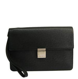 Louis Vuitton Black Taiga Leather Selenga Clutch Bag