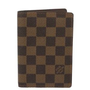 Pre Owned Louis Vuitton Damier Ebene Canvas Passport Holder