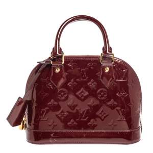 Pre Owned Louis Vuitton Pomme D’amour Monogram Vernis Alma BB Bag