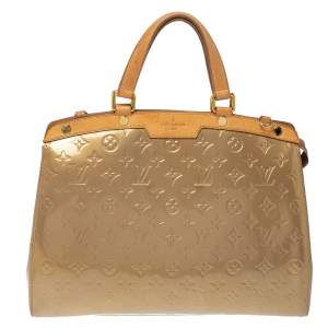 Louis Vuitton Beige Poudre Monogram Vernis Brea GM Bag 