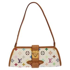 Pre Owned Louis Vuitton White Monogram Multicolore Canvas Shirley Bag