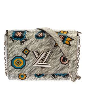 Pre Owned حقيبة لوي فيتون تويست أزديك جلد إيبي أبيض متوسطة