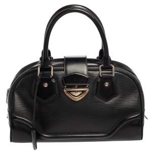 Pre Owned Louis Vuitton Black Epi Leather Bowling Montaigne GM Bag