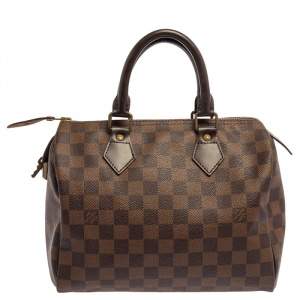 Pre Owned Louis Vuitton Damier Ebene Canvas Speedy 25 Bag