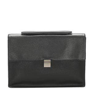 Pre Owned Louis Vuitton Black Taiga Leather Porte-Document Angara Briefcase