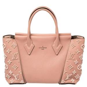 Pre Owned Louis Vuitton Pink Leather And Monogram Velours BB Tote