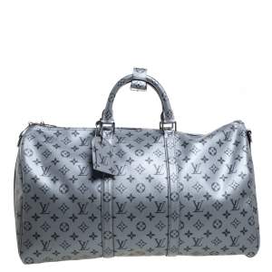 Pre Owned Louis Vuitton Metallic Monogram Keepall Bandouliere 50 Bag