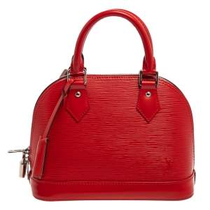 Pre Owned Louis Vuitton Coquelicot Epi Leather Alma BB Bag