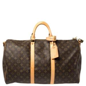 Pre Owned Louis Vuitton Monogram Canvas Keepall Bandouliere 50 Bag