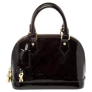 Pre Owned Louis Vuitton Amarante Monogram Vernis Alma BB Bag