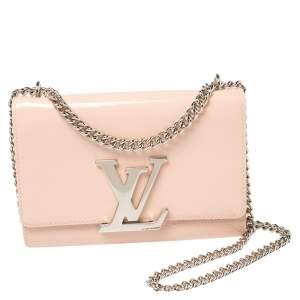 مملوكة مسبقًا Louis Vuitton Rose Ballerine Patent Leather Chain Louise MM Bag