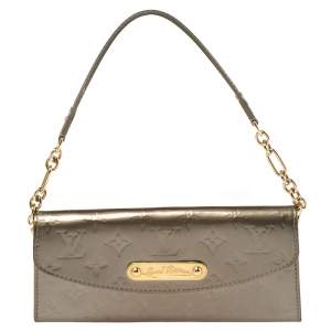 Pre Owned Louis Vuitton Gris Art Deco Monogram Vernis Sunset Boulevard Bag