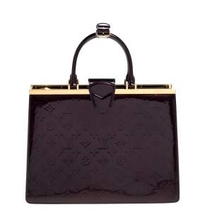 Pre Owned Louis Vuitton Amarante Monogram Vernis Leather Deesse GM Bag