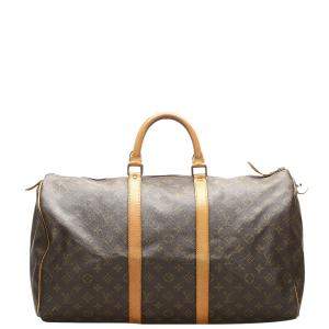 Pre Owned Louis Vuitton Monogram Canvas Keepall 50 Bag