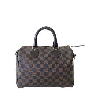 Pre Owned Louis Vuitton Brown Damier Ebene Canvas Speedy 25 Bag