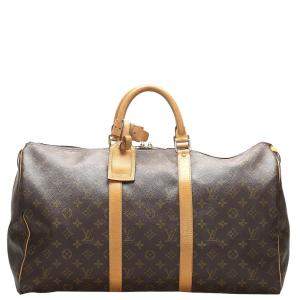 Pre Owned Louis Vuitton Monogram Canvas Keepall 50 Bag