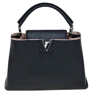 Pre Owned Louis Vuitton Black Taurillon Leather Capucines BB Bag