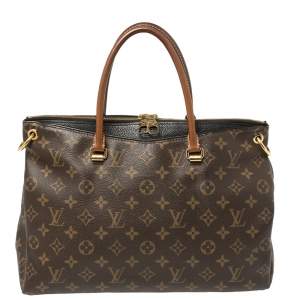 Pre Owned Louis Vuitton Black Monogram Canvas Pallas Bag