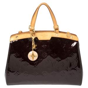 Pre Owned Louis Vuitton Amarante Monogram Vernis Brea MM Bag