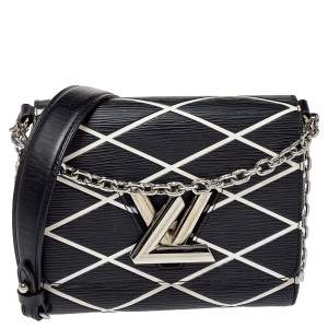 مملوكة مسبقًا Louis Vuitton Black/White Malletage Epi Leather Twist PM Bag
