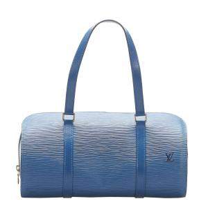 مملوكة مسبقًا Louis Vuitton Blue Epi Leather Soufflot Bag