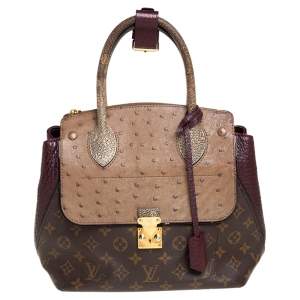 Pre Owned Louis Vuitton Bordeaux Exotique Monogram Limited Edition Majestueux PM Bag