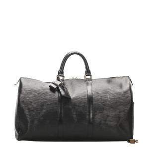 Pre Owned Louis Vuitton Black Epi Leather Keepall 50 Bag
