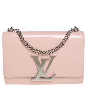 مملوكة مسبقًا Louis Vuitton Rose Ballerine Patent Leather Chain Louise MM Bag
